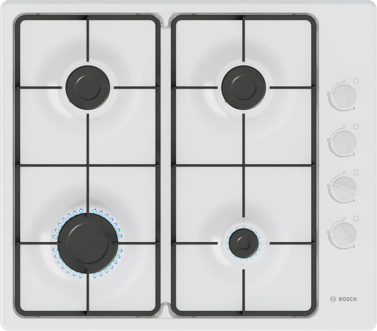Bosch Series 2 60CM 4 Burner Gas Hob - White | PBP6B2K60