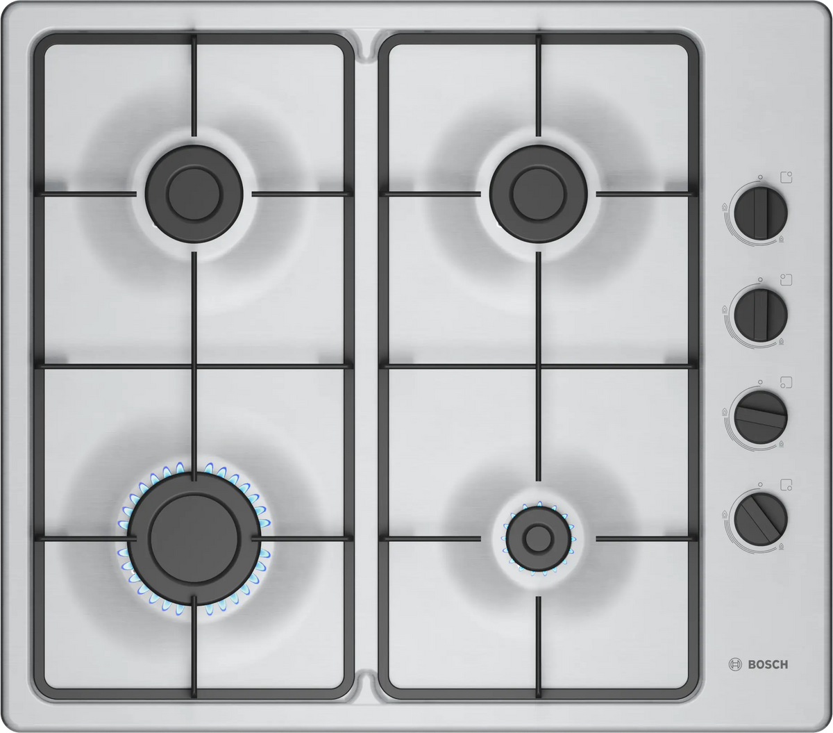 Bosch Series 2 60CM 4 Burner Gas Hob - Stainless Steel | PBP6B5K60