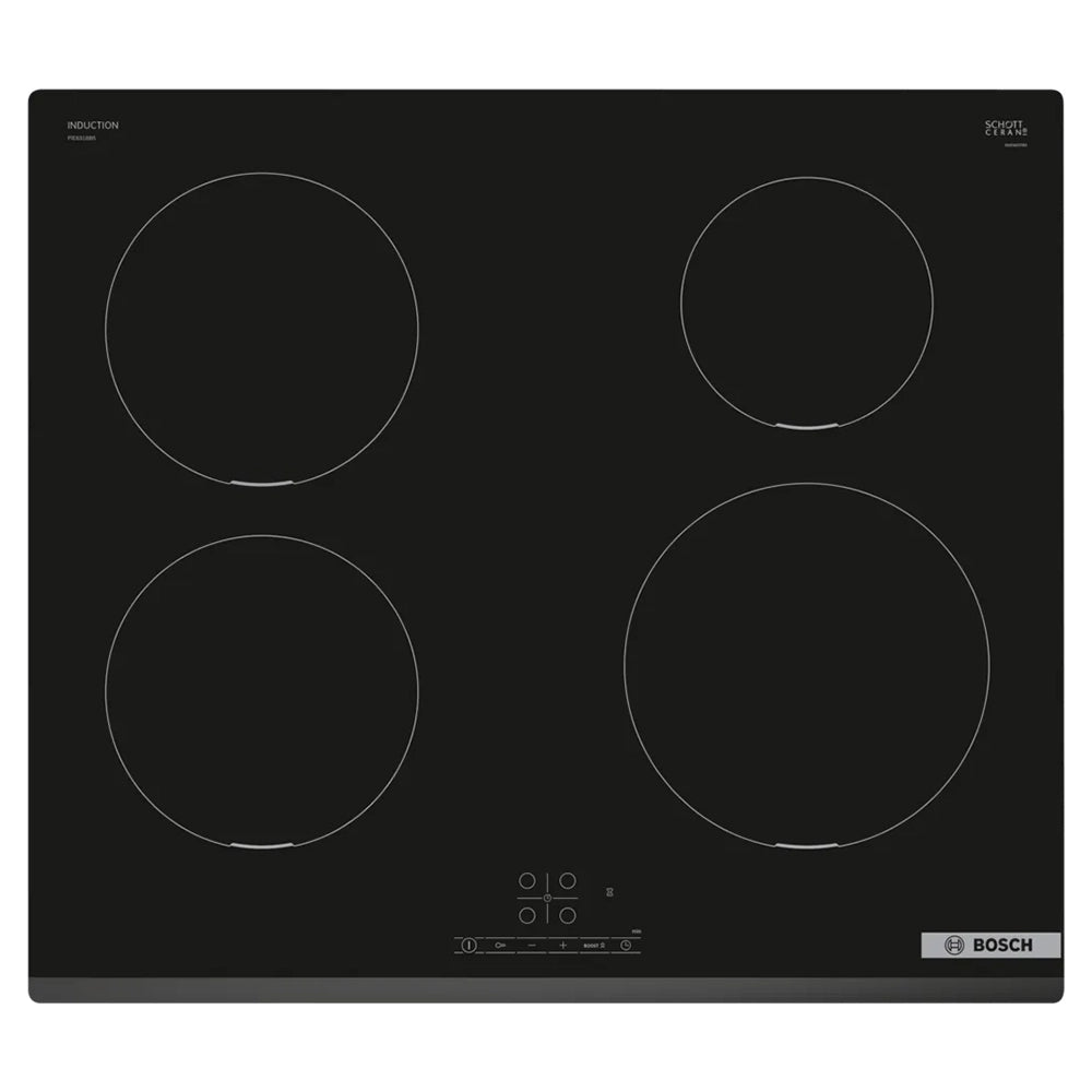 Bosch Series 4 60CM 4 Zone Induction Hob - Black | PIE631BB5E from Bosch - DID Electrical