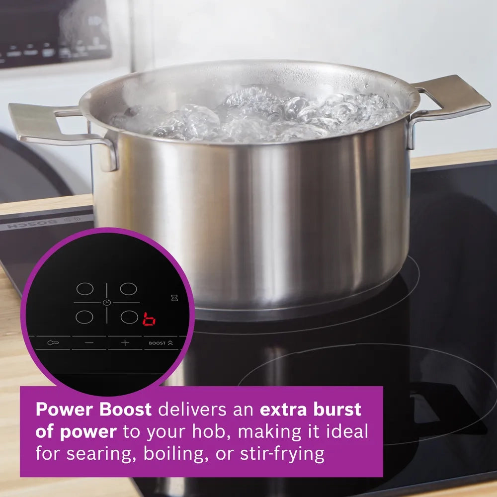 Bosch Series 4 60CM 4 Zone Induction Hob - Black | PIE631BB5E from Bosch - DID Electrical