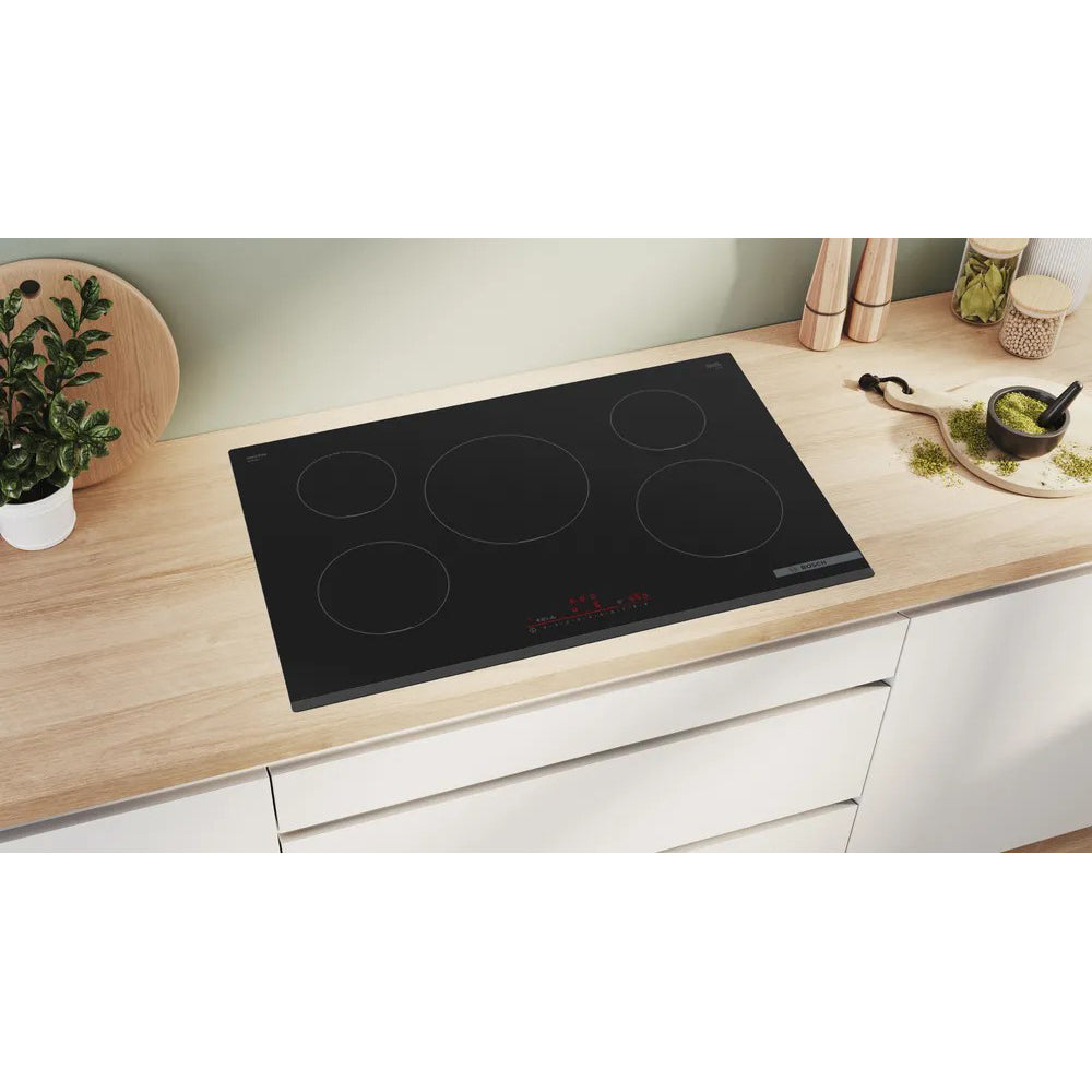 Bosch Series 6 80CM 5 Cooking Zones Induction Hob - Black | PIV831HB1E from Bosch - DID Electrical