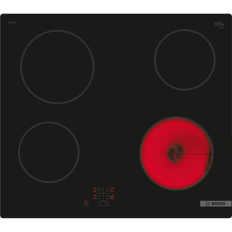 Bosch Series 2 60cm 4 Zone Built-In Electric Ceramic Hob - Black | PKE61RAA8B from Bosch - DID Electrical