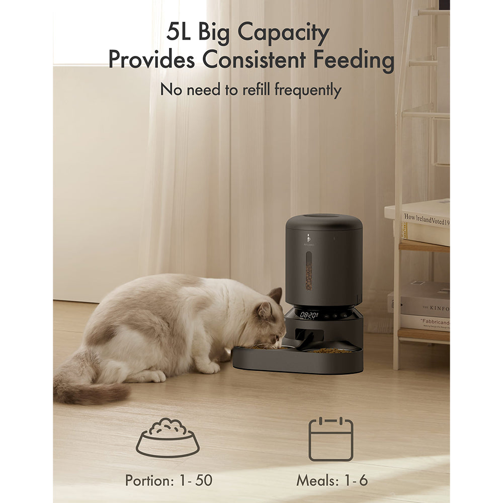 Petlibro Granary 5L Dual Food Tray Automatic Feeder - Black | PL-AF006-93B from Petlibro - DID Electrical