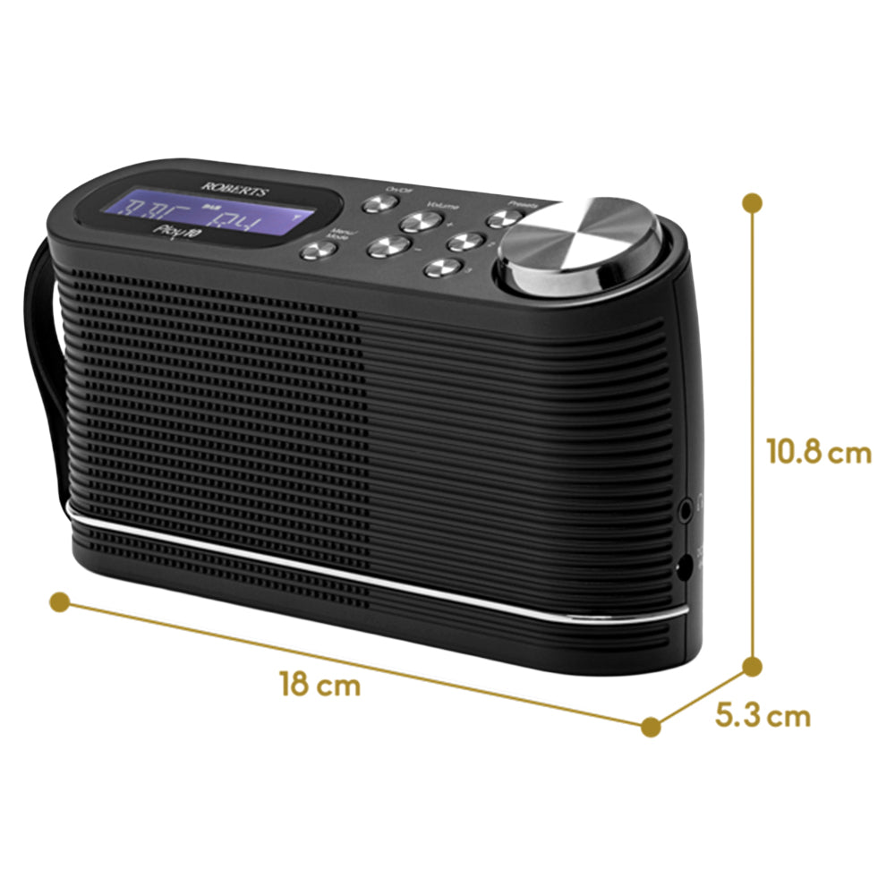 Roberts Play 10 DAB+/FM Portable Radio - Black | PLAY10 from Roberts - DID Electrical