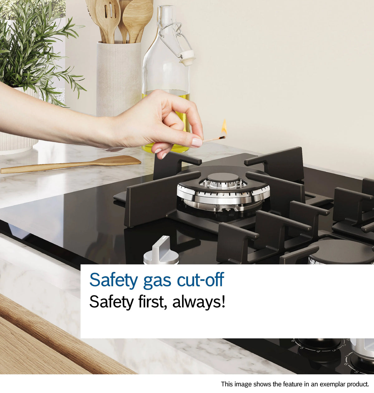 Bosch Series 4 60CM 4 Burner Gas Hob - Black | PNP6B6K40