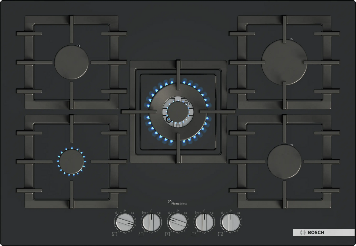 Bosch Series 6 75CM 5 Burner Gas Hob - Black | PPQ7A6I40