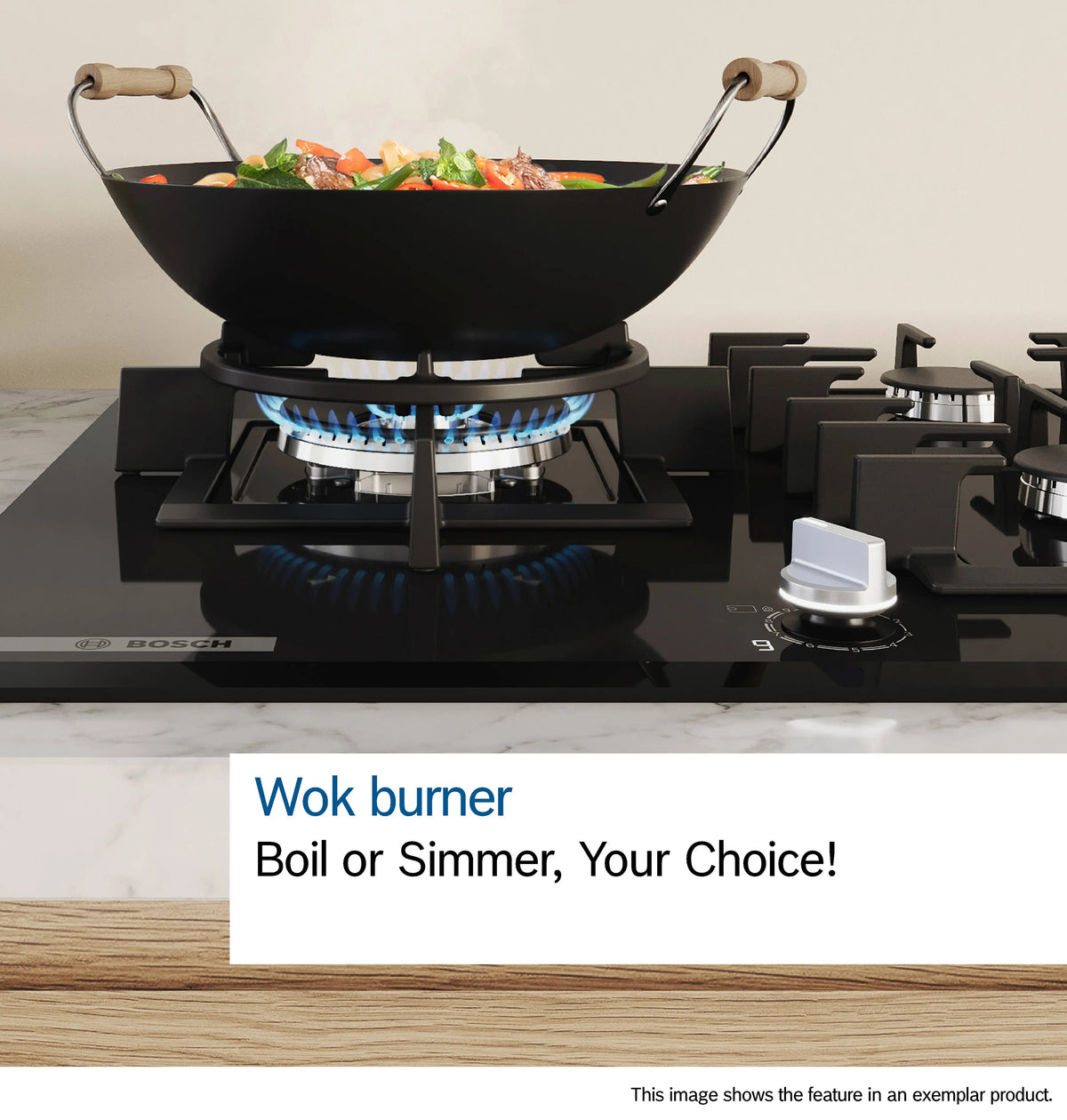 Bosch Series 6 75CM 5 Burner Gas Hob - Black | PPQ7A6I40