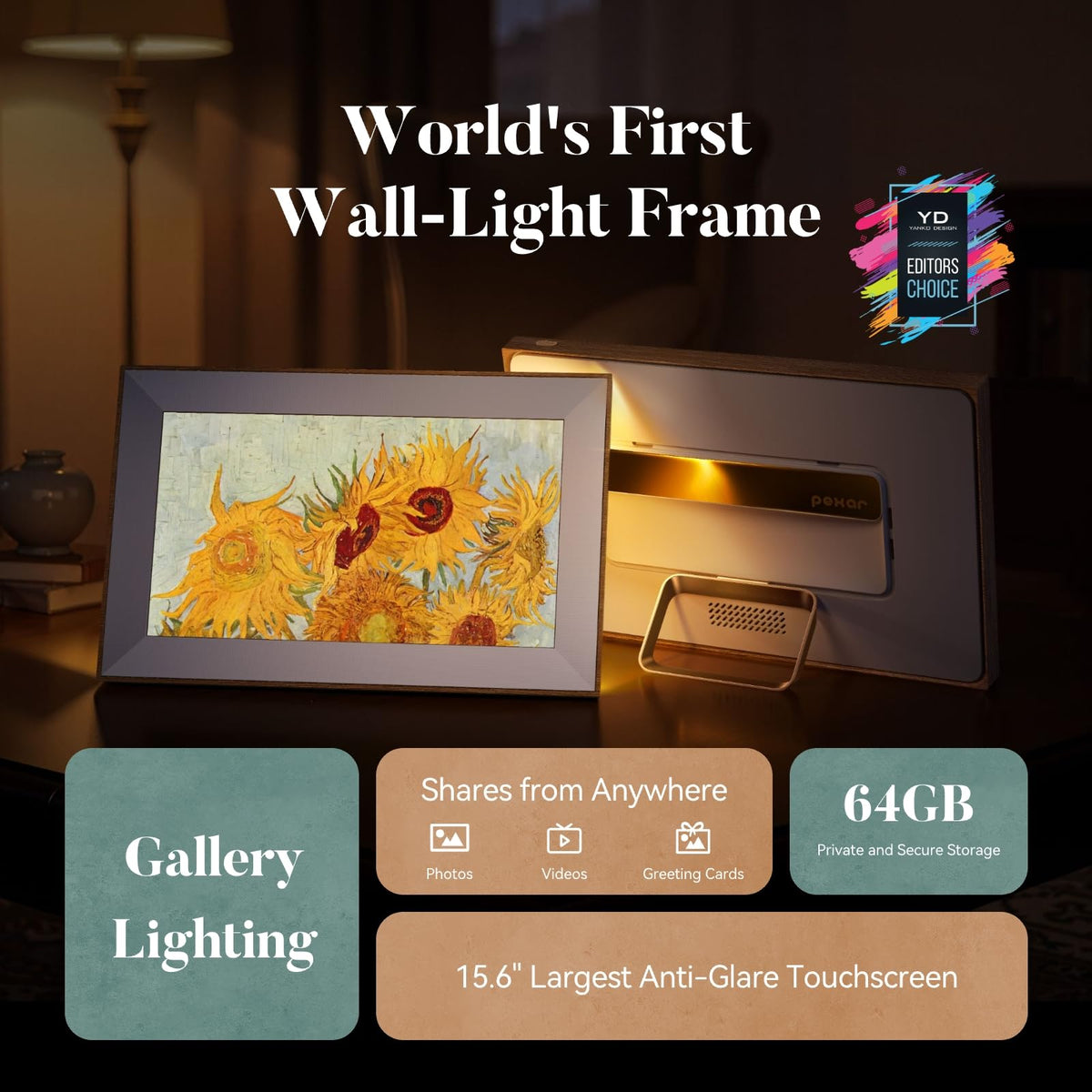 Pexar 15.6" Digital Photo Frame - Starlight | PX-156SSLGL