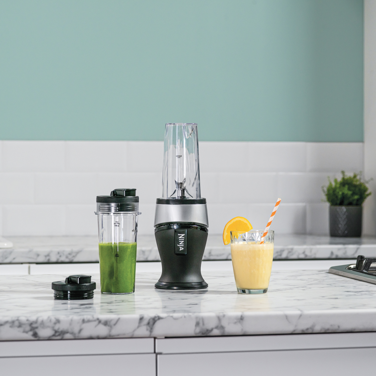 Ninja 700W Slim Blender & Smoothie Maker - Black & Silver | QB3001UKS