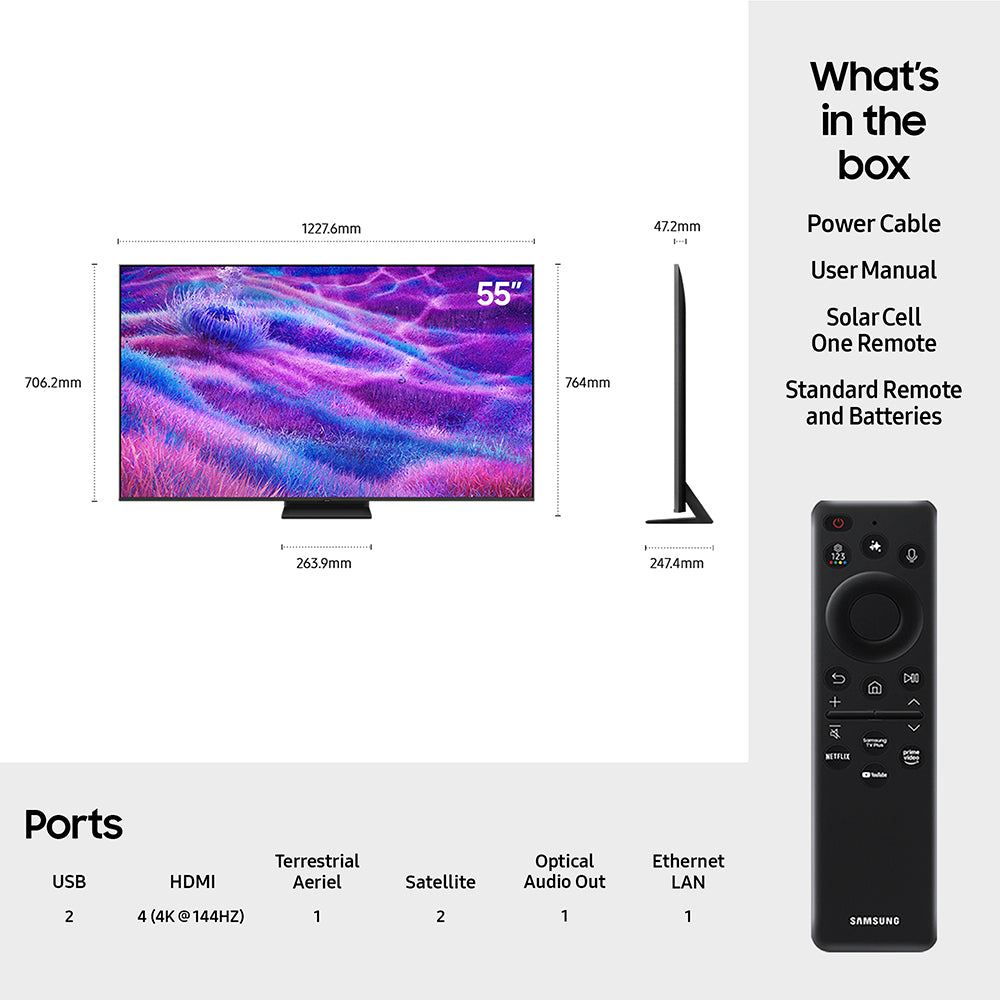 Samsung QN80F 55" 4K Smart TV - Carbon Silver | QE55QN80FAUXXU from Samsung - DID Electrical