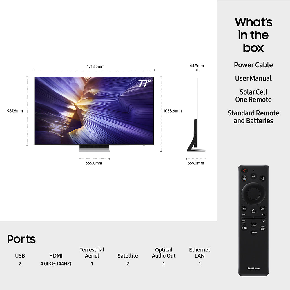 Samsung S90F 77&quot; 4K Smart TV - Graphite Black | QE77S90FAEXXU from Samsung - DID Electrical