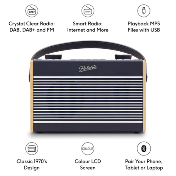 Roberts Rambler Max Portable Smart Radio - Navy Blue | RAM-MAXNB from Roberts - DID Electrical