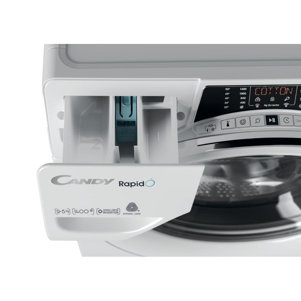 Candy 9KG/5KG 1400 Spin Freestanding Washer Dryer - White | ROW4956DWMCE-80 from Candy - DID Electrical