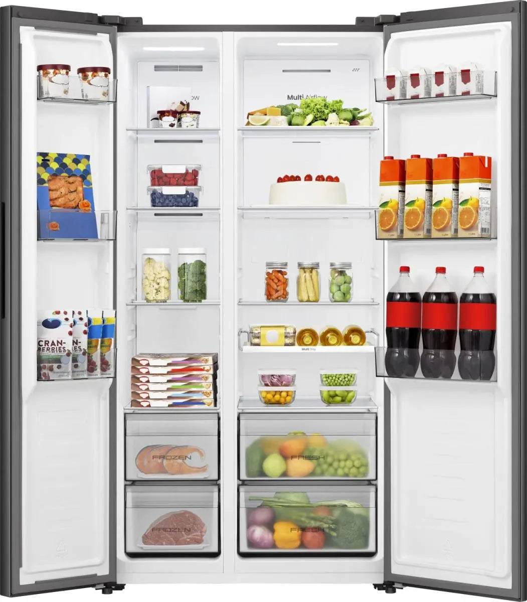 Hisense Hi3 544L Frost Free Freestanding Side by Side Fridge Freezer - Black  | RS3P558NEFD