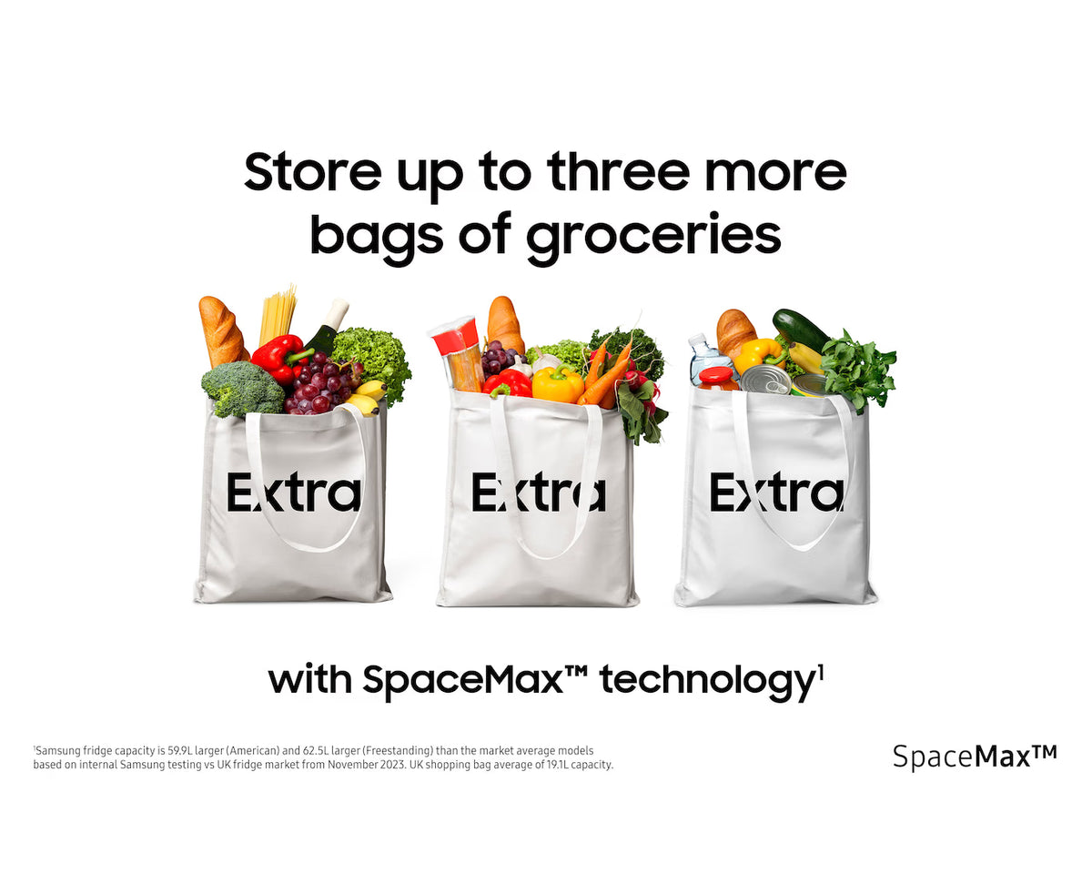 Samsung Bespoke AI Series 7 SpaceMax 578l Freestanding Fridge Freezer - Matte Black | RS57DG410EB4EU