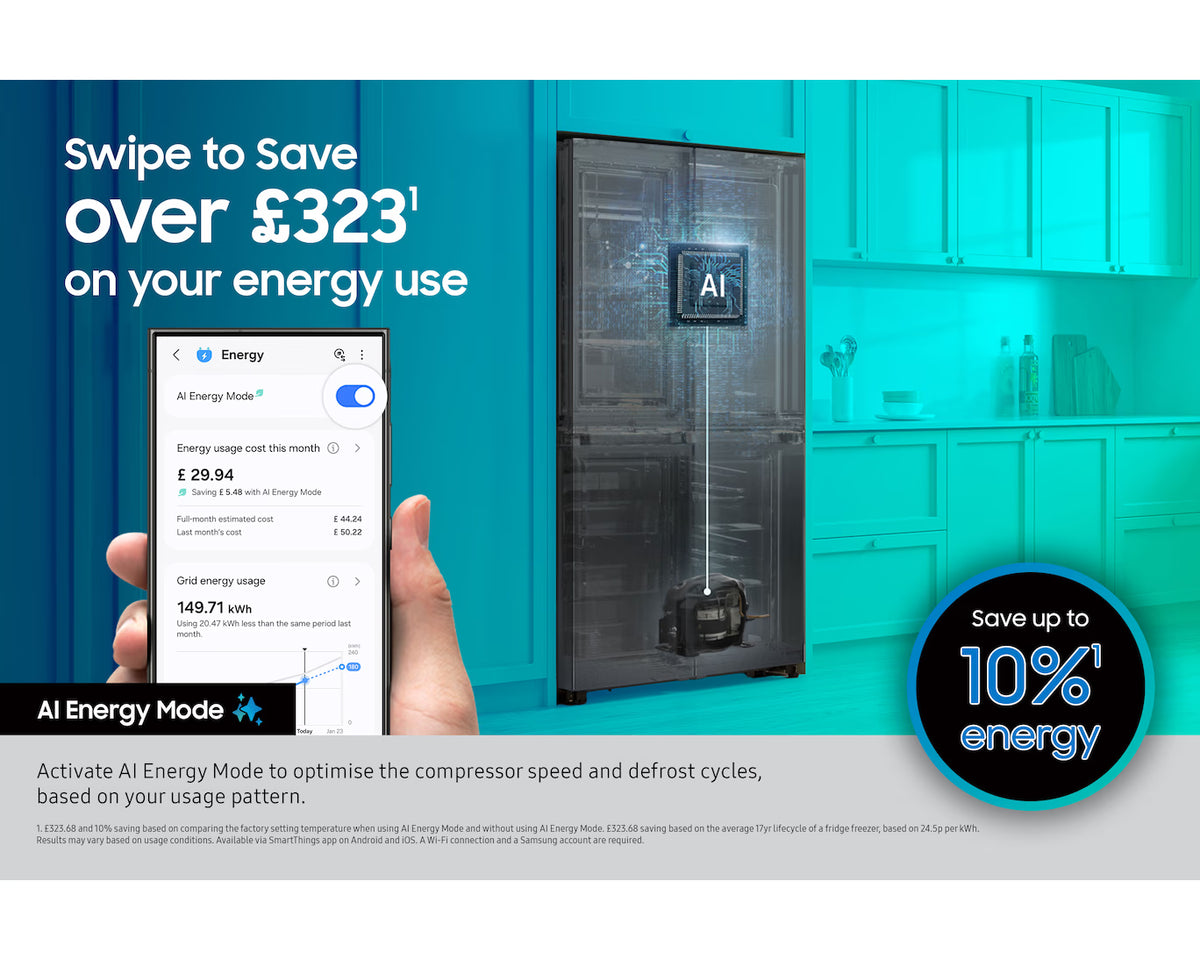 Samsung Bespoke AI Series 7 SpaceMax 578l Freestanding Fridge Freezer - Matte Black | RS57DG410EB4EU