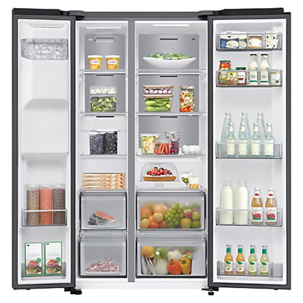 Samsung SpaceMax Bespoke AI Series 640L Freestanding Fridge Freezer - Black Doi | RS70F64KEFEU from Samsung - DID Electrical