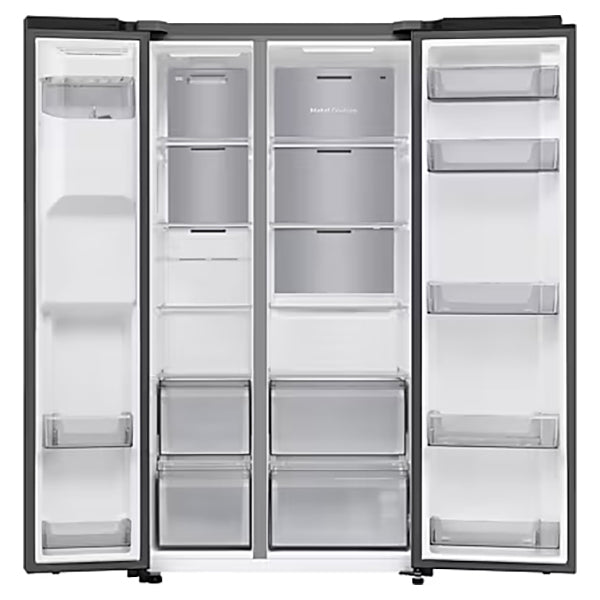 Samsung SpaceMax Bespoke AI Series 640L Freestanding Fridge Freezer - Black Doi | RS70F64KEFEU from Samsung - DID Electrical