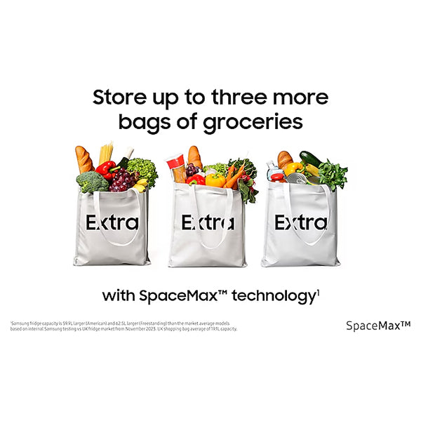 Samsung SpaceMax Bespoke AI Series 640L Freestanding Fridge Freezer - Silver | RS70F64KETEU from Samsung - DID Electrical