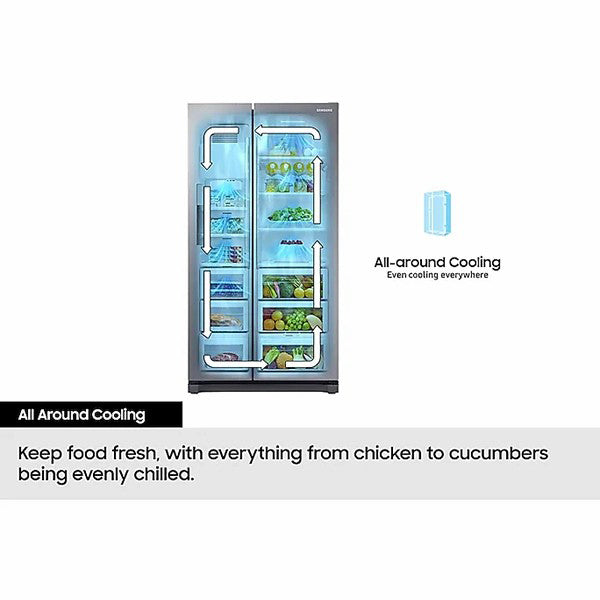 Samsung SpaceMax Bespoke AI Series 640L Freestanding Fridge Freezer - Silver | RS70F64KETEU from Samsung - DID Electrical