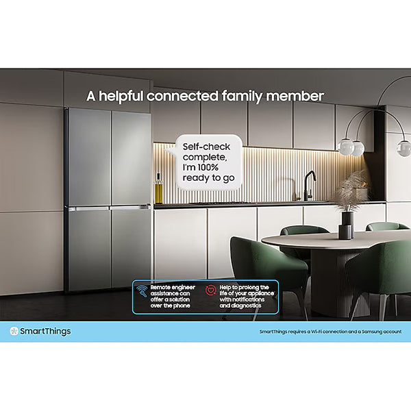 Samsung SpaceMax Bespoke AI Series 640L Freestanding Fridge Freezer - Silver | RS70F64KETEU from Samsung - DID Electrical