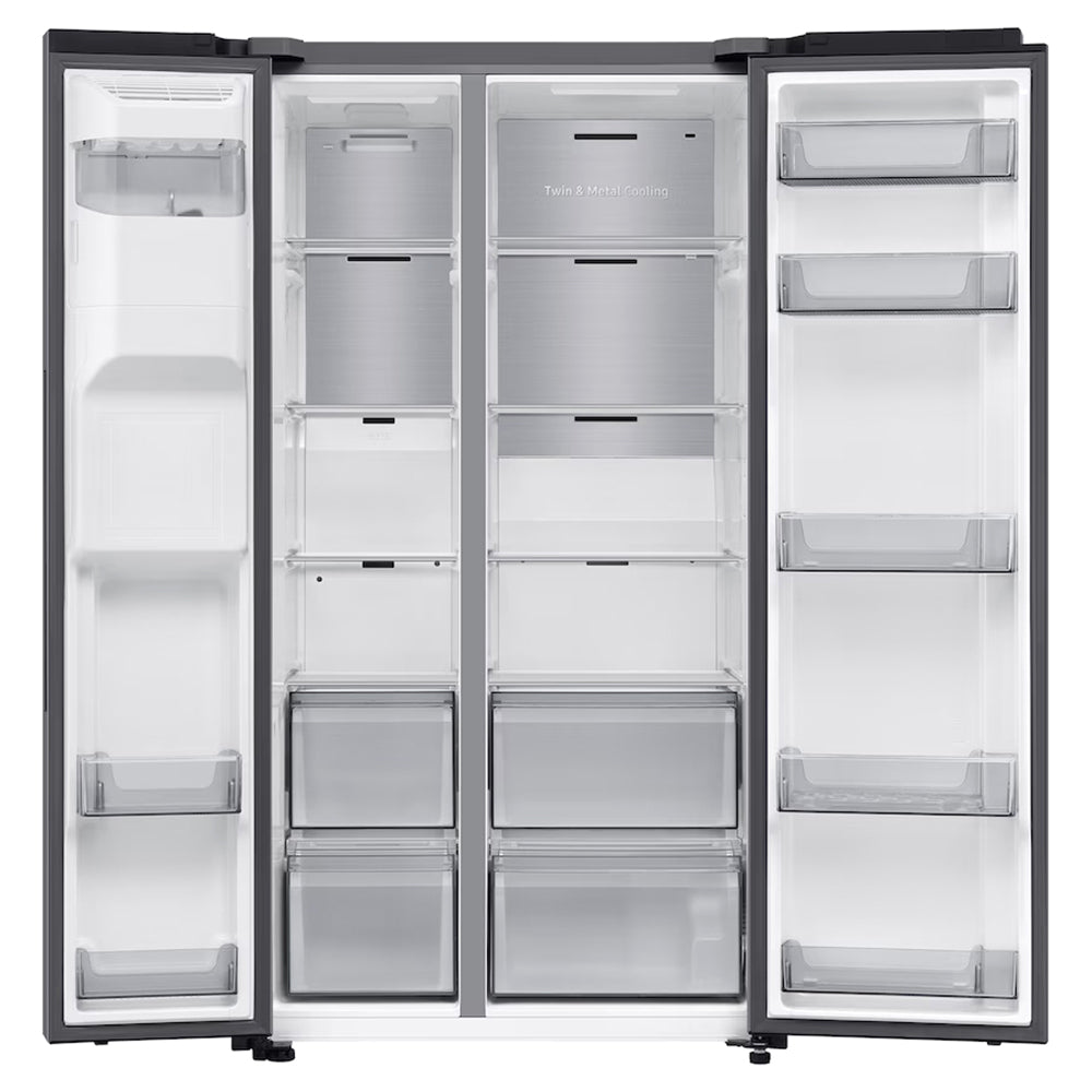Samsung SpaceMax Series 7 Bespoke AI 634L Freestanding Fridge Freezer - Matt DOI Metal | RS70F66KCTEU from Samsung - DID Electrical