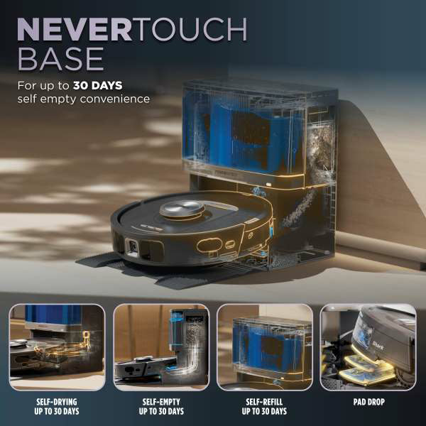 Shark PowerDetect Robot Vacuum Cleaner &amp; Mop with Self-Empty Station - Black | RV2800YEUK from Shark - DID Electrical