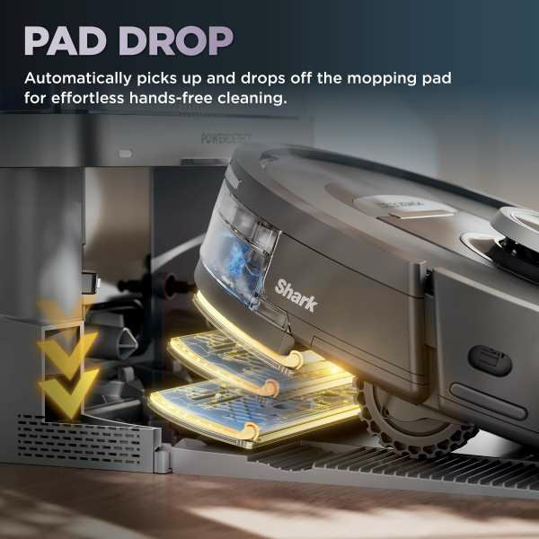 Shark PowerDetect Robot Vacuum Cleaner &amp; Mop with Self-Empty Station - Black | RV2800YEUK from Shark - DID Electrical