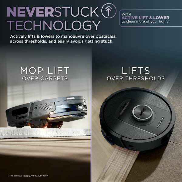 Shark PowerDetect Robot Vacuum Cleaner &amp; Mop with Self-Empty Station - Black | RV2800YEUK from Shark - DID Electrical