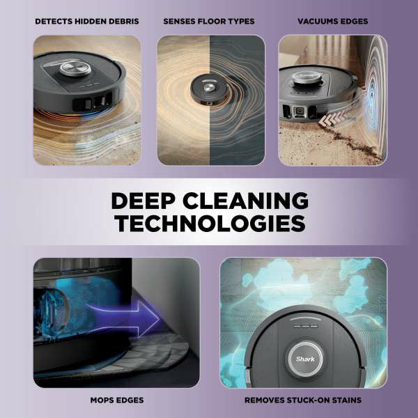 Shark PowerDetect Robot Vacuum Cleaner &amp; Mop with Self-Empty Station - Black | RV2800YEUK from Shark - DID Electrical