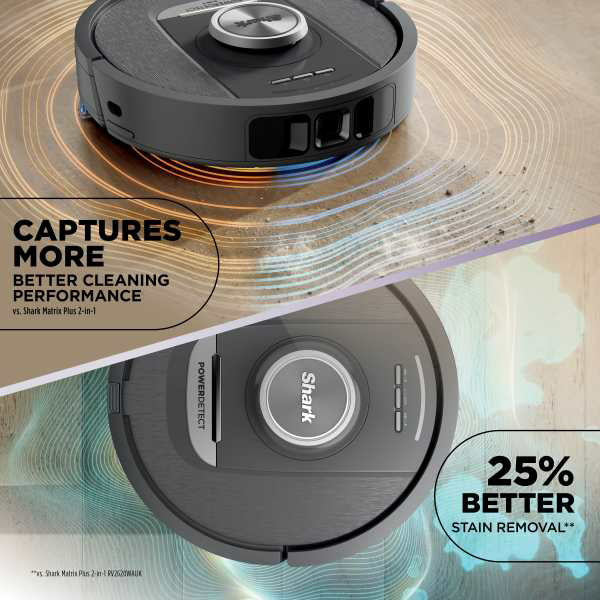 Shark PowerDetect Robot Vacuum Cleaner &amp; Mop with Self-Empty Station - Black | RV2800YEUK from Shark - DID Electrical