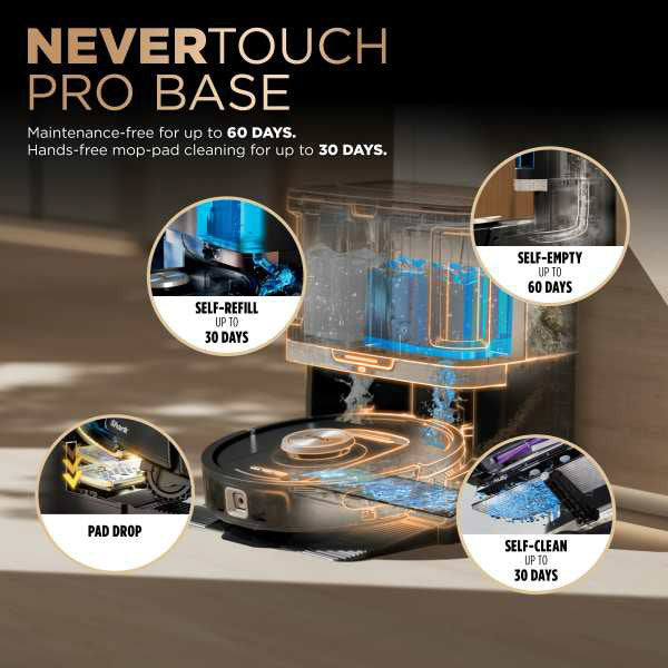 Shark PowerDetect NeverTouch Pro Robot Vacuum Cleaner & Mop with Self-Empty Station - Black | RV2800ZEUK from Shark - DID Electrical