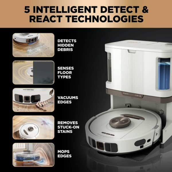 Shark PowerDetect NeverTouch Pro Robot Vacuum Cleaner &amp; Mop with Self-Empty Station - White | RV2800ZEUKWH from Shark - DID Electrical