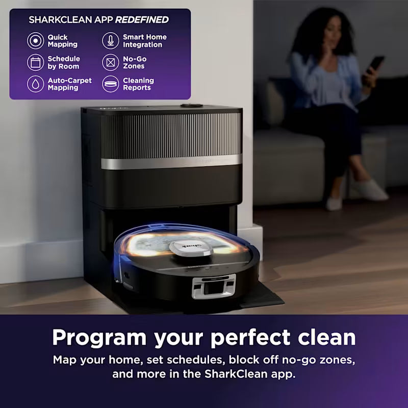 Shark PowerDetect UV Reveal 2-in-1 Vac & Mop Robot Vacuum - Black | RV3000XEUK
