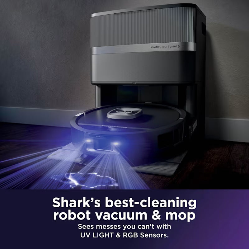 Shark PowerDetect UV Reveal 2-in-1 Vac & Mop Robot Vacuum - Black | RV3000XEUK