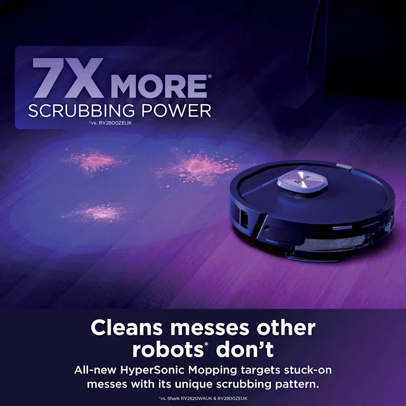 Shark PowerDetect UV Reveal 2-in-1 Vac & Mop Robot Vacuum - Black | RV3000XEUK