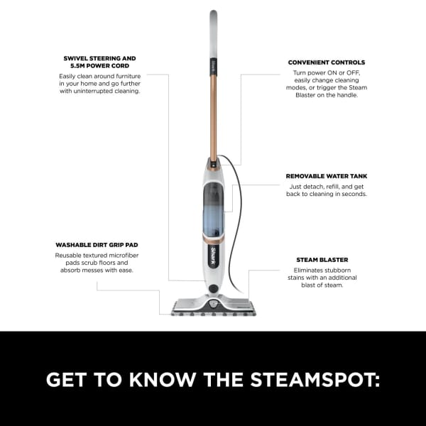 Shark Steam Blaster Technology Steam Spot Cleaner - White & Poly Copper | S2001UK from Shark - DID Electrical
