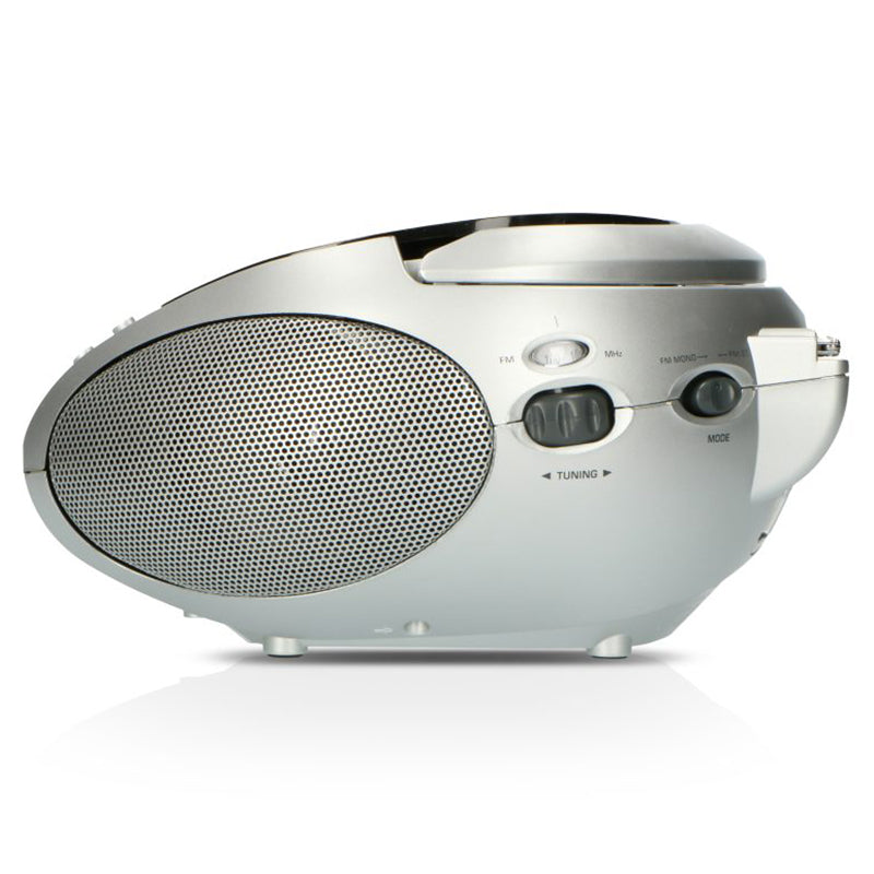 Lenco Portable Stereo FM Radio/CD Player - Black &amp; Silver | SCD-27BK from Lenco - DID Electrical