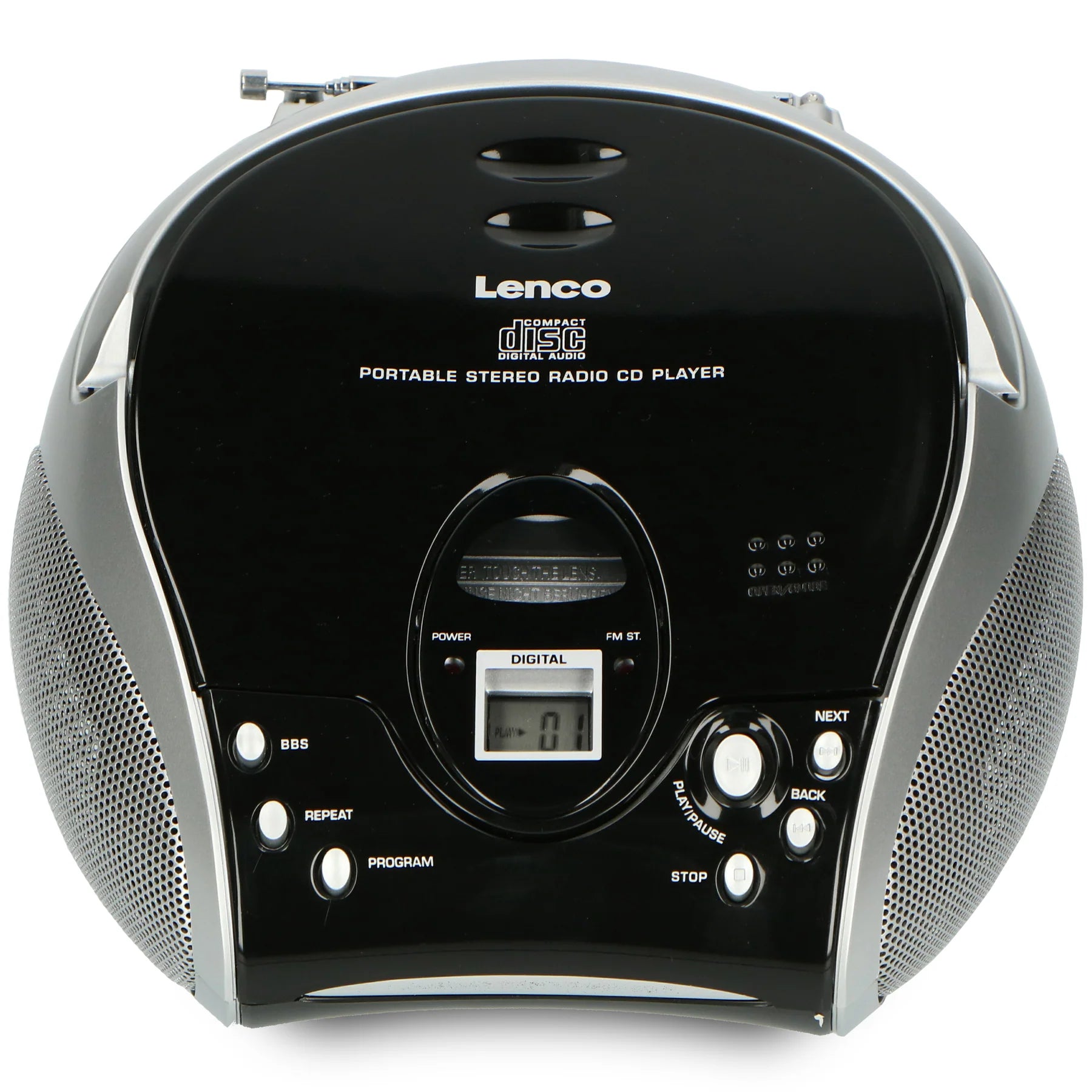Lenco Portable Stereo FM Radio with CD Player - Black & Silver | SCD24P from Lenco - DID Electrical