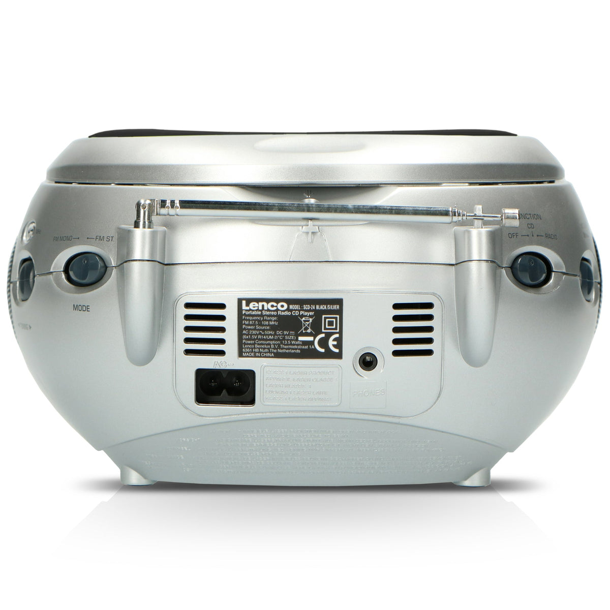 Lenco Portable Stereo FM Radio with CD Player - Black &amp; Silver | SCD24P from Lenco - DID Electrical