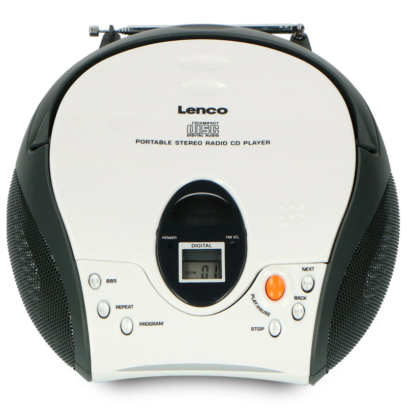 Lenco Portable Stereo FM Radio with CD Player - White | SCD24W from Lenco - DID Electrical