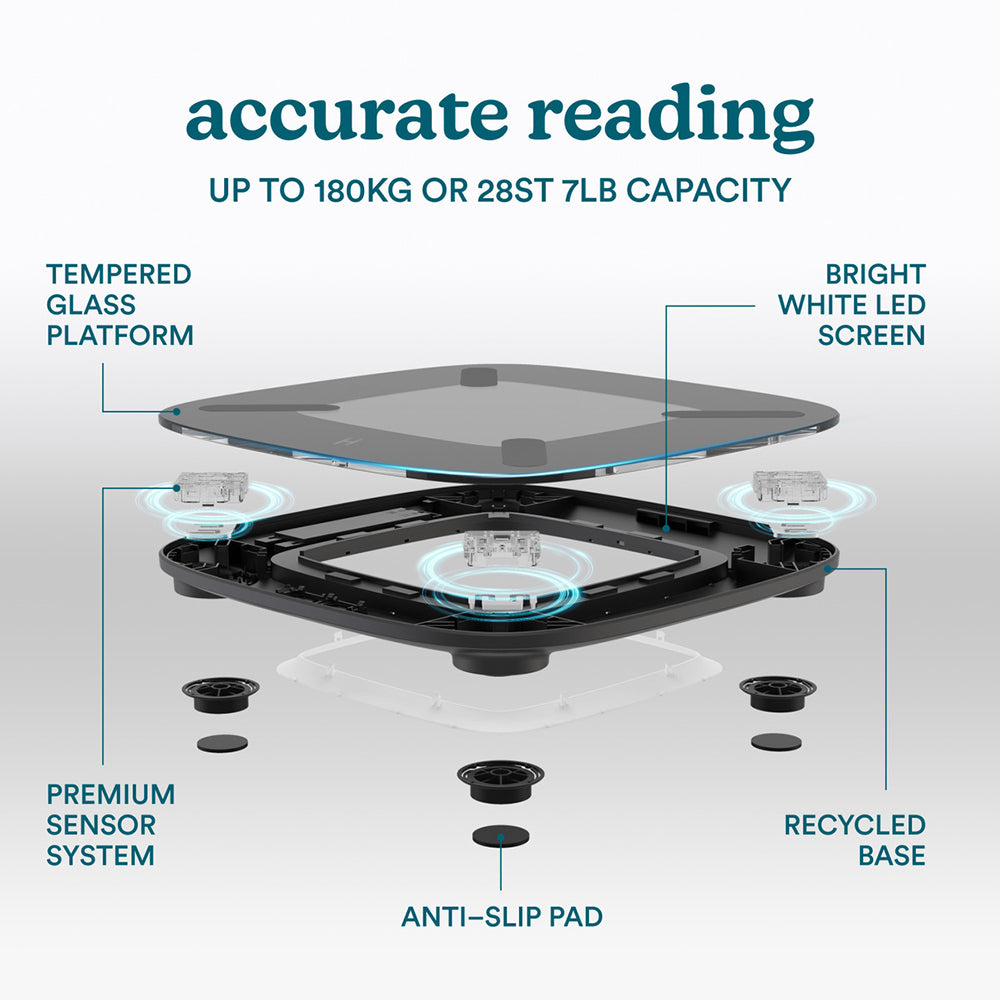 Homedics Glo Essentials Bathroom Scale - Black | SCL-B100-BK from Homedics - DID Electrical