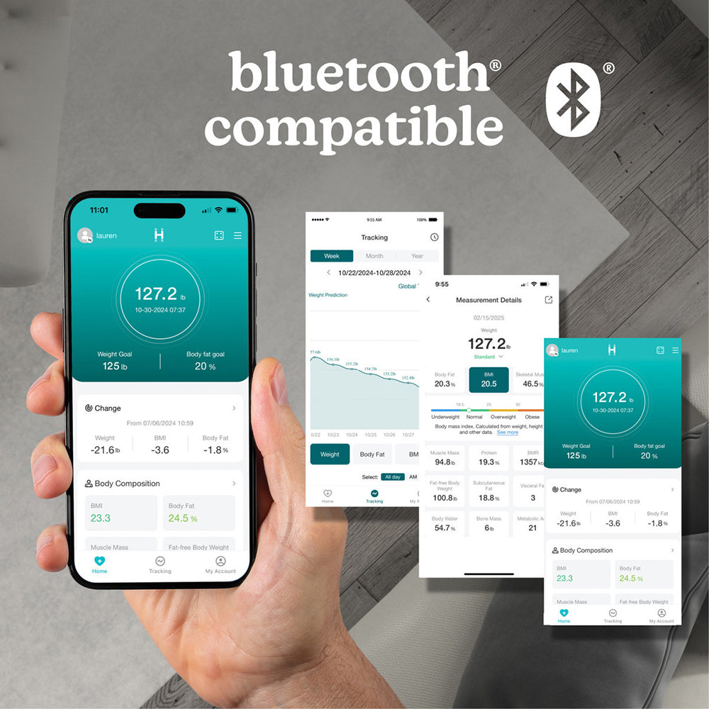 Homedics Glo Body Analyser Bathroom Scale - Black | SCL-BBC200-BK3R from Homedics - DID Electrical