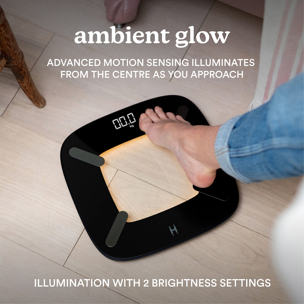 Homedics Glo Body Analyser Bathroom Scale - Black | SCL-BBC200-BK3R from Homedics - DID Electrical