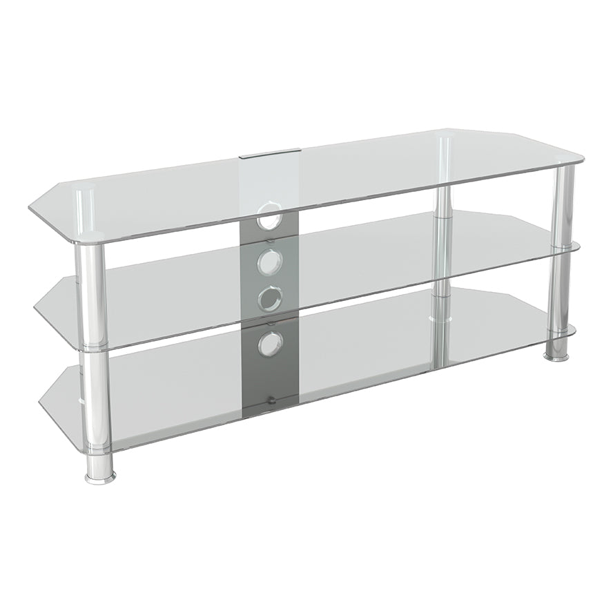 AVF Classic Corner Glass TV Stand for Up to 60" TV - Clear & Chrome | SDC1250CMCC from AVF - DID Electrical
