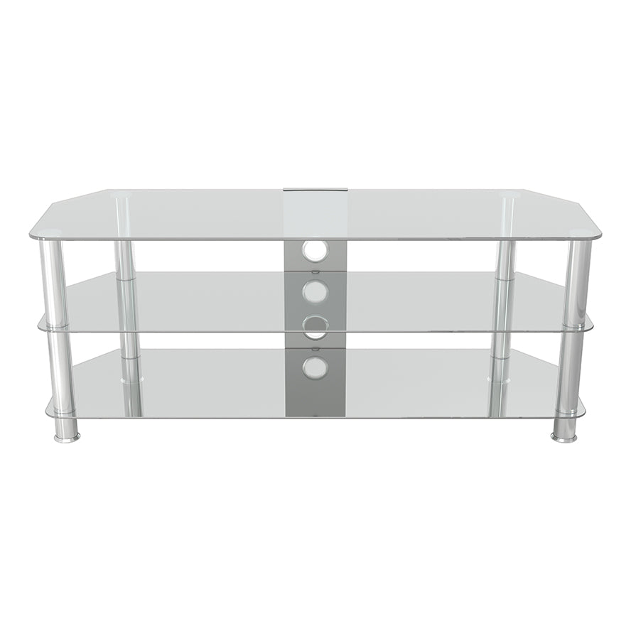 AVF Classic Corner Glass TV Stand for Up to 60" TV - Clear & Chrome | SDC1250CMCC from AVF - DID Electrical
