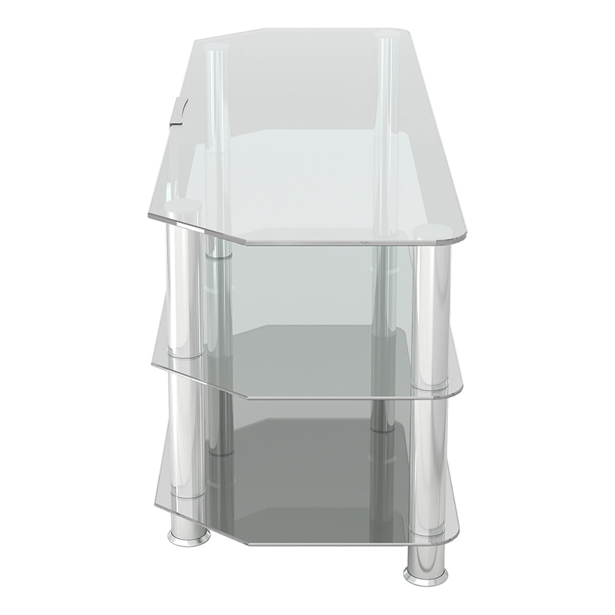 AVF Classic Corner Glass TV Stand for Up to 60" TV - Clear & Chrome | SDC1250CMCC from AVF - DID Electrical