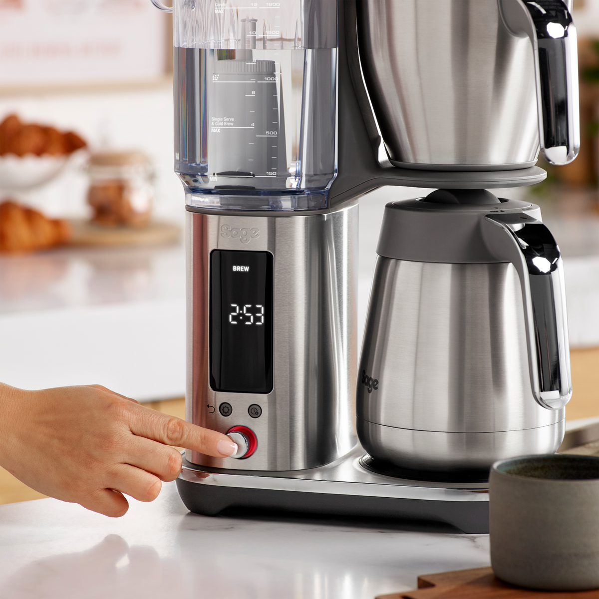 Sage The Luxe Brewer Thermal Drip Filter Coffee Machine - Brushed Stainless Steel | SDC465BSS4GUK1