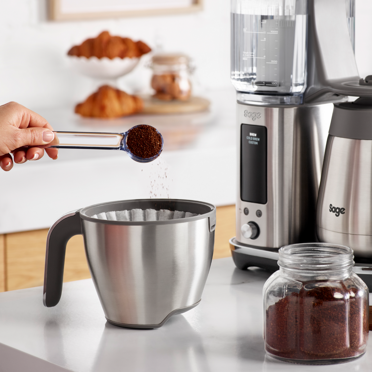 Sage The Luxe Brewer Thermal Drip Filter Coffee Machine - Brushed Stainless Steel | SDC465BSS4GUK1
