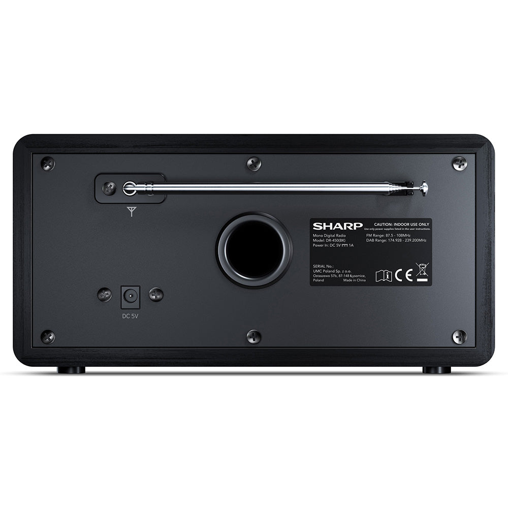 Sharp DAB+/FM Bluetooth Digital Radio - Black | SDR-450B from Sharp - DID Electrical